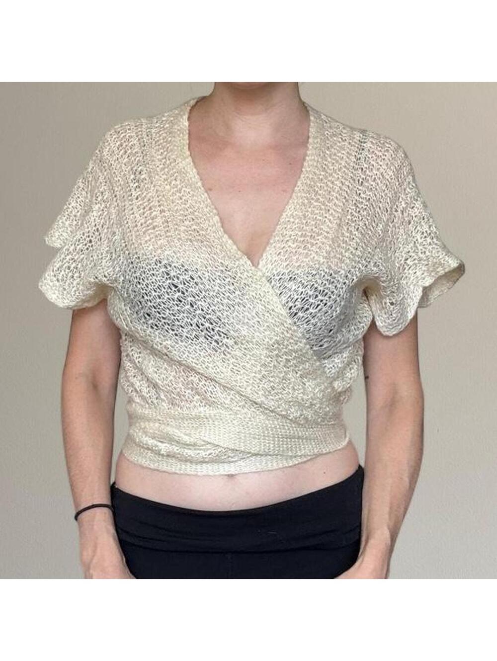 Vintage Mervyn's open knit wrap cardigan